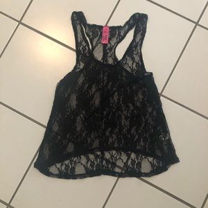 Small black lace tank top